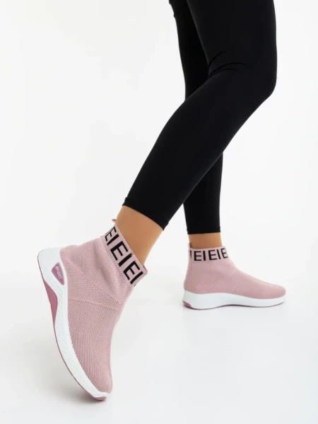 Pantofi sport dama roz din material textil Irenia