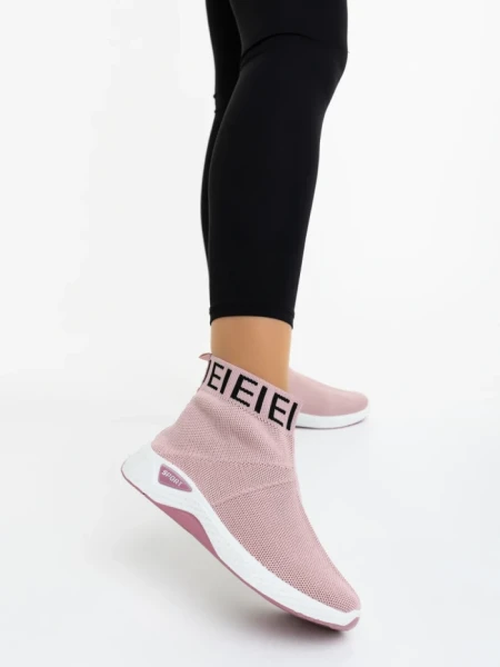 Pantofi sport dama roz din material textil Irenia