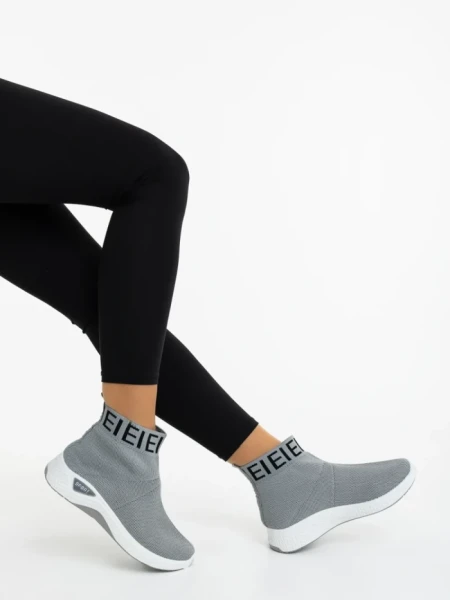 Pantofi sport dama gri din material textil Irenia