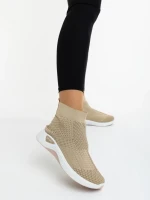 Pantofi sport dama bej din material textil Siara