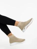 Pantofi sport dama bej din material textil Siara