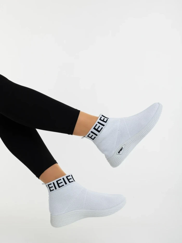 Pantofi sport dama albi din material textil Irenia