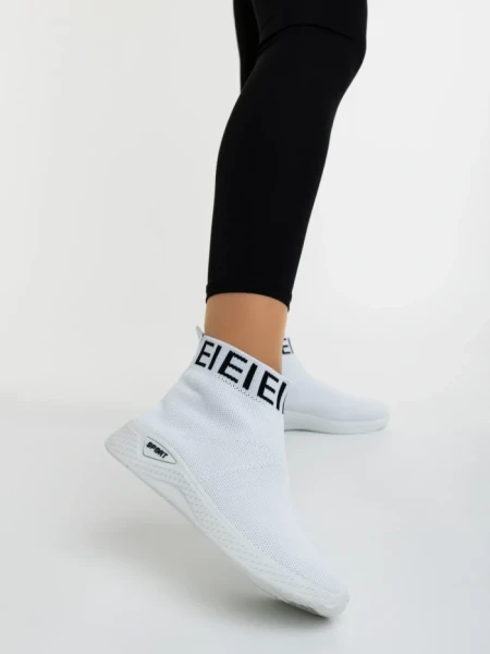Pantofi sport dama albi din material textil Irenia