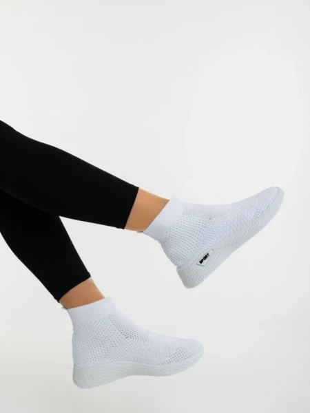 Pantofi sport dama albi din material textil Siara