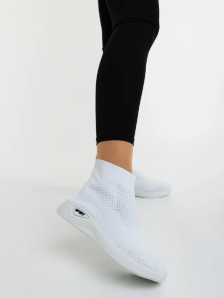 Pantofi sport dama albi din material textil Siara