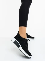 Pantofi sport dama negri cu alb din material textil Alenia