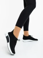 Pantofi sport dama negri cu alb din material textil Alenia