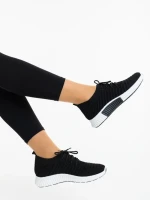 Pantofi sport dama negri cu alb din material textil Alenia