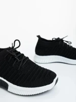 Pantofi sport dama negri cu alb din material textil Alenia