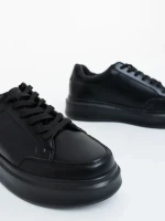 Pantofi sport barbati negri din piele ecologica Asante