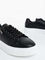 Pantofi sport barbati negri cu alb din piele ecologica Aslan