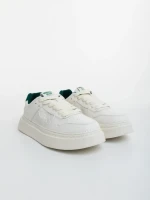 Pantofi sport barbati bej cu verde din piele ecologica Kreed