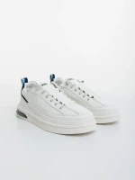 Pantofi sport barbati albi cu albastru din piele ecologica Kenney