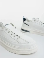 Pantofi sport barbati albi cu albastru din piele ecologica Kenney