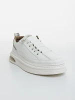 Pantofi sport barbati albi cu bej din piele ecologica Kenney