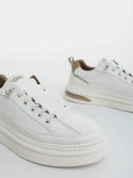 Pantofi sport barbati albi cu bej din piele ecologica Kenney