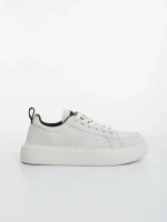 Pantofi sport barbati albi cu maro din piele ecologica Darrian