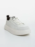 Pantofi sport barbati albi cu maro din piele ecologica Darrian