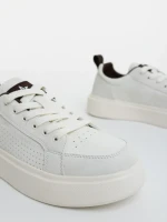 Pantofi sport barbati albi cu maro din piele ecologica Darrian