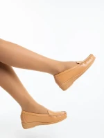Mocasini dama camel din piele ecologica Belora