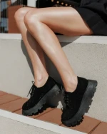 Pantofi casual dama negri din material textil Norya