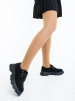 Pantofi casual dama negri din material textil Norya