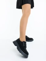 Pantofi casual dama negri din material textil Norya