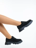 Pantofi casual dama negri din material textil Norya