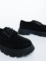 Pantofi casual dama negri din material textil Norya