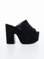 Papuci dama negri din material textil Lazara