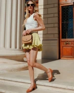 Pantofi dama cu toc camel din material textil Naraza