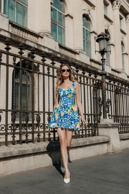 Pantofi dama cu toc bej din material textil Atelia