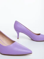 Pantofi dama cu toc mov din piele ecologica Maera