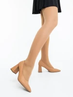 Pantofi dama cu toc camel din piele ecologica Ludena