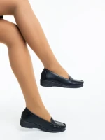 Mocasini dama negri din piele ecologica Belora