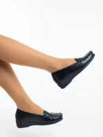 Mocasini dama negri din piele ecologica Belora