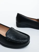 Mocasini dama negri din piele ecologica Belora
