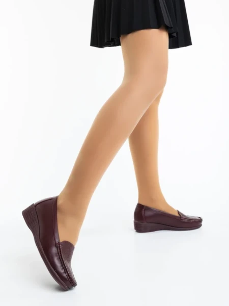 Mocasini dama grena din piele ecologica Belora