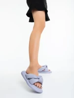 Papuci dama mov din piele ecologica Sarada