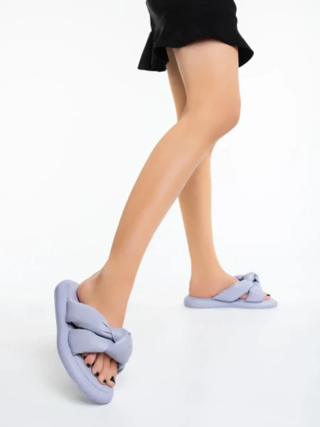 Papuci dama mov din piele ecologica Sarada