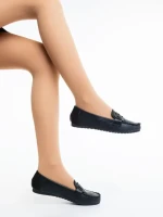 Mocasini dama negri din piele ecologica Pamena