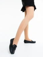 Mocasini dama negri din piele ecologica Pamena