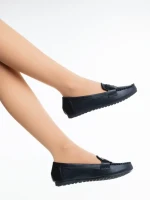 Mocasini dama negri din piele ecologica Pamena