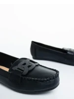 Mocasini dama negri din piele ecologica Pamena