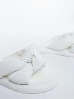 Papuci dama albi din piele ecologica Sarada