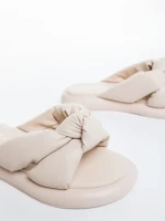 Papuci dama bej din piele ecologica Sarada