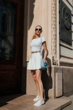 Pantofi casual dama bej deschis din material textil Manara