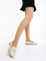 Mocasini dama bej din piele ecologica Pamena