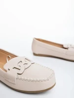 Mocasini dama bej din piele ecologica Pamena