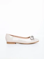 Balerini dama bej din piele ecologica lacuita Ativa